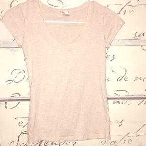 🥀Cream Short-Sleeved Ribbed Shirt